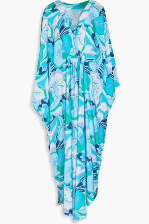 Melissa Odabash Frederica Kaftan aus Voile mit floralem Print - Blau - ONESIZE