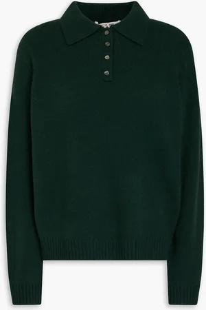 ALEX MILL Alice Pullover aus Kaschmir mit Polokragen - Grün - XL