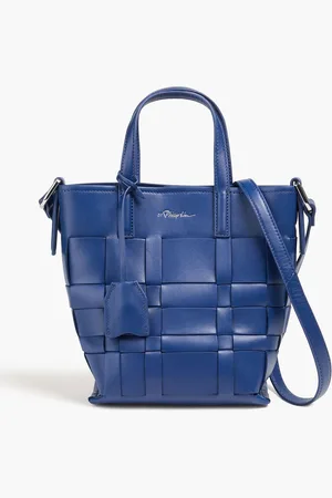 3.1 Phillip Lim Odita Mini-Beuteltasche aus geflochtenem Leder - Blau - OneSize