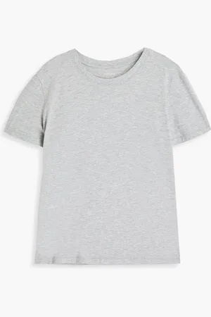 Frame T-Shirt aus Baumwoll-Jersey mit Flammgarneffekt - Grau - XL