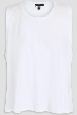 James Perse Tanktop aus Baumwoll-Jersey mit Flammgarneffekt - - 0