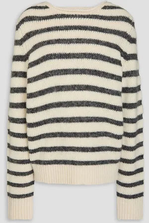 ALEX MILL Jaime gestreifter Pullover aus einer Merinowollmischung - Weiß - XS