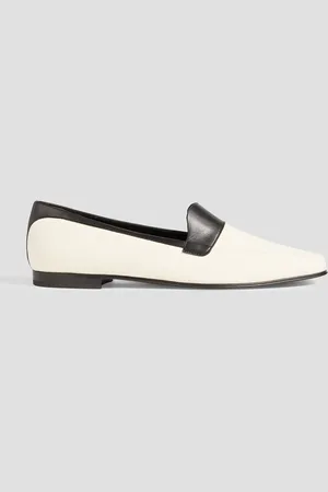 Khaite Pippen Loafers aus Canvas mit Lederbesatz - Weiß - EU 37