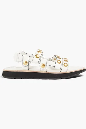 ZIMMERMANN Slingback-Sandalen aus Leder mit Nieten - Weiß - EU 36