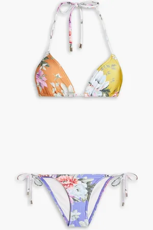 ZIMMERMANN Triangel-Bikini mit floralem Print - Gelb - 0