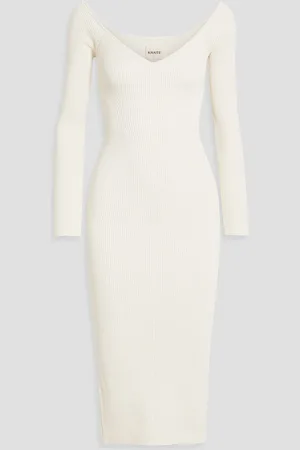 Khaite Pia Midikleid aus Rippstrick - Weiß - S