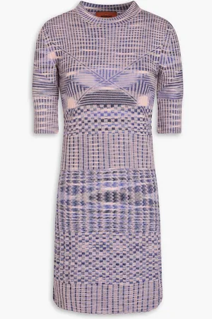 Missoni Meliertes Minikleid aus Jacquard-Strick aus Wolle - Lila - IT 38