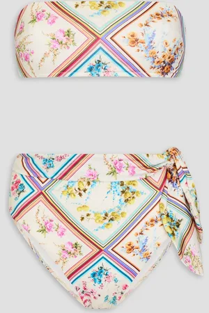 ZIMMERMANN Bandeau-Bikini mit Batikmuster - Weiß - 1