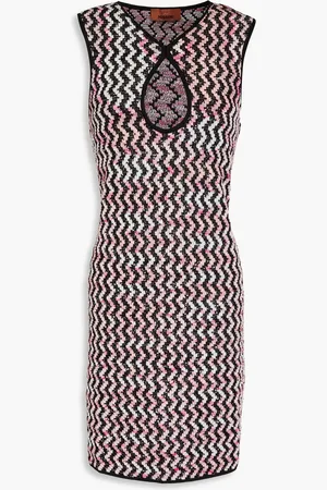 Missoni Minikleid aus Jacquard-Strick mit Pailletten und Cut-outs - Pink - IT 50