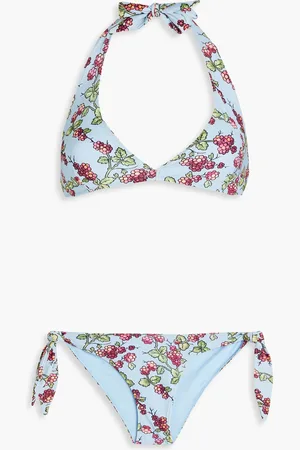 Etro Triangel-Bikini mit floralem Print - Blau - XS