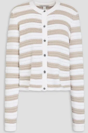 AUTUMN CASHMERE Gestreifter Cardigan aus Baumwolle - - L
