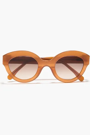 Ganni Sonnenbrille mit sechseckigem Rahmen aus Azetat mit Schildpattprint - Braun - OneSize