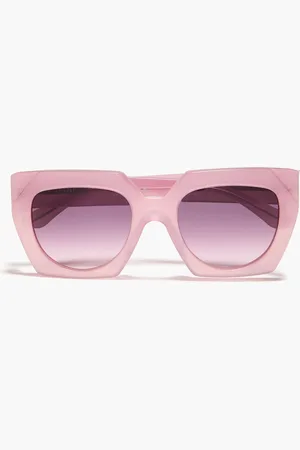 Ganni Sonnenbrille mit eckigem Rahmen aus Azetat - Lila - OneSize