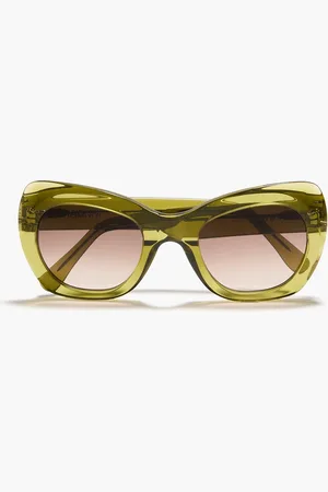 Ganni Sonnenbrille mit Butterfly-Rahmen aus Azetat - Grün - OneSize