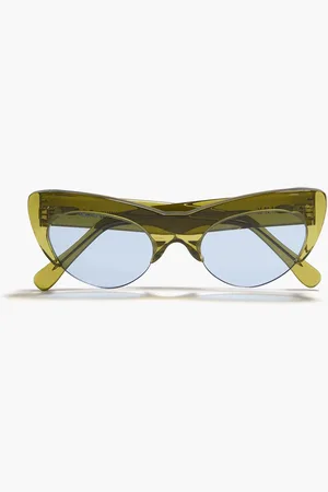 Ganni Sonnenbrille mit Cat-Eye-Rahmen aus Azetat - Grün - OneSize