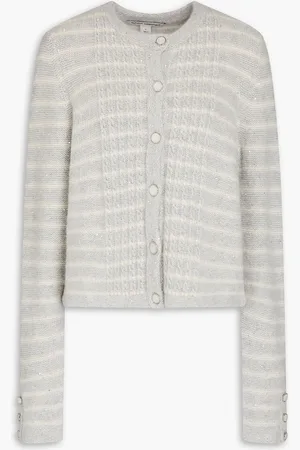 AUTUMN CASHMERE Cardigan aus einer Kaschmirmischung mit Streifen - Grau - S