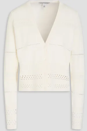 AUTUMN CASHMERE Cardigan aus Pointelle-Strick - Weiß - S