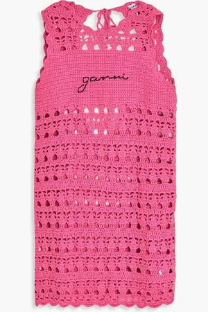 Ganni Strandkleid aus gehäkelter Baumwolle - Pink - M