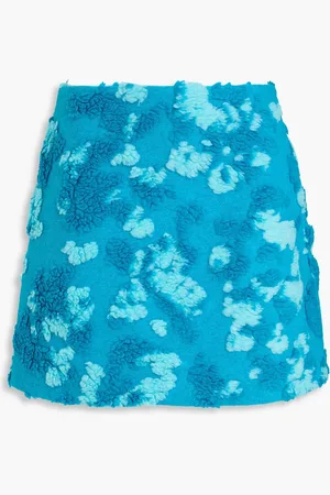 Ganni Minirock aus Jacquard mit Leopardenprint - Blau - DE 38