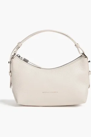 Brunello Cucinelli Schultertasche aus Narbenleder - Grau - OneSize