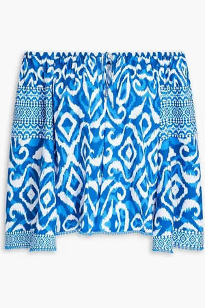 ALICE+OLIVIA Alice Olivia - Schulterfreies Oberteil aus Crêpe mit Print - - XS