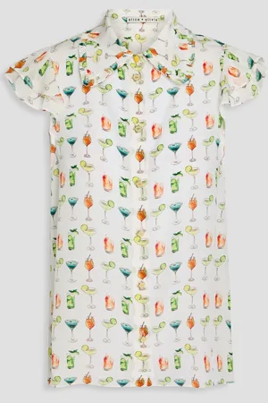 ALICE+OLIVIA Alice Olivia - Martel bedrucktes Oberteil aus Crêpe de Chine aus Seide - Weiß - S