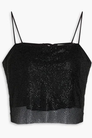 ALICE+OLIVIA Alice Olivia - Grazi Cropped Oberteil aus Metall-Mesh - - S