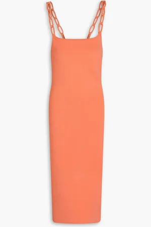 ALICE+OLIVIA Alice Olivia - Alina Midikleid aus Stretch-Ponte - Orange - L