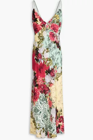 ALICE+OLIVIA Alice Olivia - Kiro Midikleid aus Crêpe de Chine mit floralem Print - - US 10