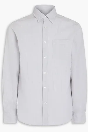 Dunhill Hemd aus Baumwoll-Seersucker mit Gingham-Karo - Grau - M