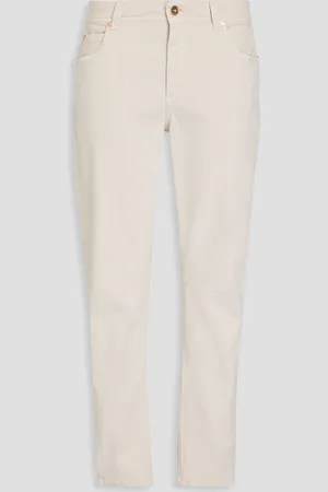 Brunello Cucinelli Hoch sitzende Karottenjeans - Weiß - IT 44