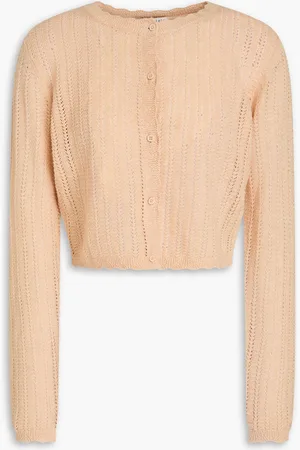 ALICE+OLIVIA Alice Olivia - Cropped Cardigan aus Pointelle-Strick - - XS