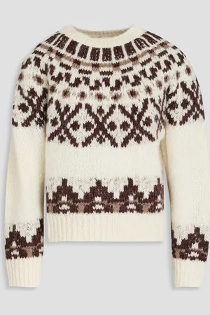Frame Pullover aus einer Alpakamischung mit Fair-Isle-Muster - Weiß - XL