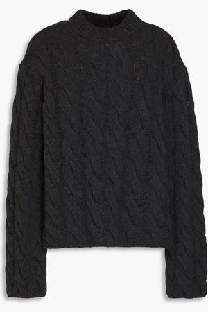 THEORY Pullover aus einer Woll-Kaschmirmischung mit Zopfstrickmuster - Grau - L
