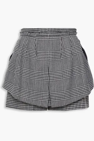 Alexander McQueen Mehrlagige Shorts aus Wolle mit Glencheck-Muster - - IT 38