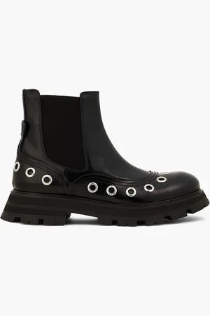 Alexander McQueen Chelsea Boots aus Leder mit Ösenverzierung - - EU 41