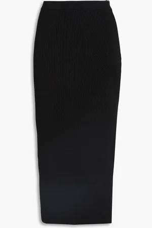 Alexander McQueen Bleistiftrock aus einer gerippten Wollmischung in Midilänge - - S