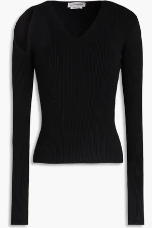 Alexander McQueen Gerippter Pullover aus einer Wollmischung mit Cut-outs - - M