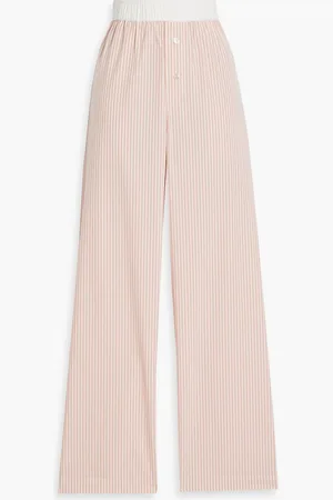 By Malene Birger Helsy Hose mit geradem Bein aus Baumwollpopeline mit Streifen - Pink - DE 34