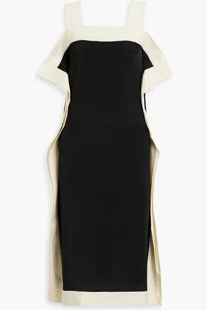 By Malene Birger Gabrias zweifarbiges Midikleid aus Satin mit Drapierung - - DE 36