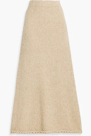 By Malene Birger Komi Midirock aus Bouclé-Strick aus einer Baumwollmischung - Neutral - S