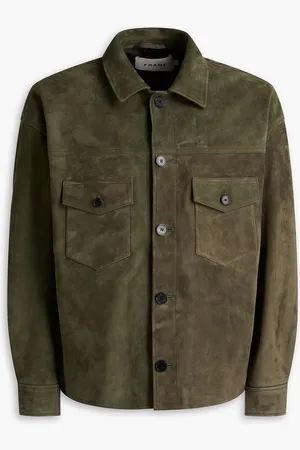 Frame Jacke aus Nubukleder - Grün - S