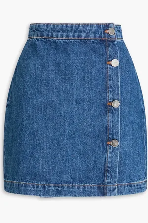 Derek Lam Nova Mini-Wickelrock aus Denim - Blau - 29
