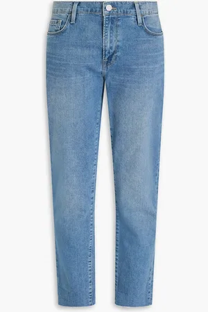 Frame Le Garcon Boyfriend-Jeans in ausgewaschener Optik - Blau - 30