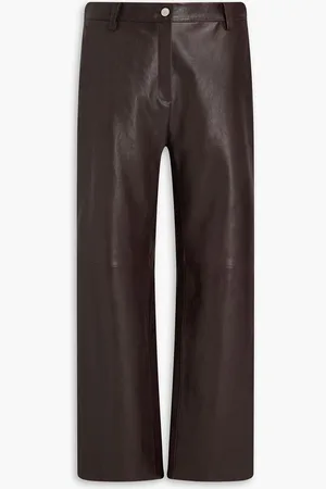 MAGDA BUTRYM Hose mit geradem Bein aus Leder - Braun - FR 34