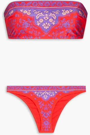 ZIMMERMANN Raie bedruckter Bandeau-Bikini - - 0
