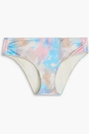 Ganni Bikini-Höschen mit Batikmuster und Raffungen - - DE 34