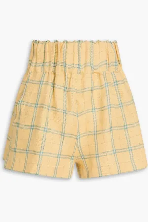 Bondi Born Universal Shorts aus Leinen-Twill mit Karomuster - Gelb - M