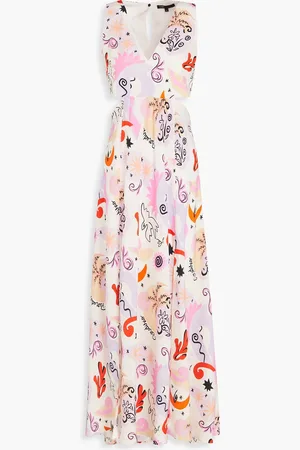 Maje Maxikleid aus Seiden-Twill mit Print und Cut-outs - - FR 34