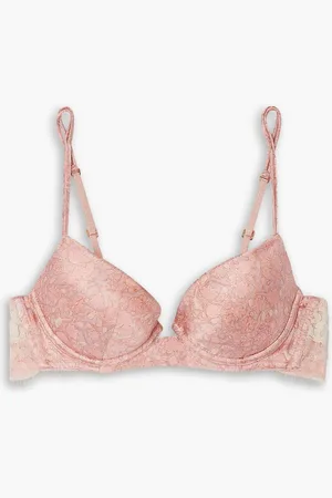 La Perla Tree of Life Push-up-BH aus Stretch-Seide mit Blumenprint und Einsätzen aus Leavers-Spitze - Pink - IT IV B